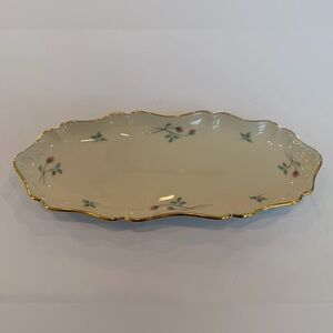 Lenox Rose Manor Tray Hand Decorated 24K Gold Floral Ivory China